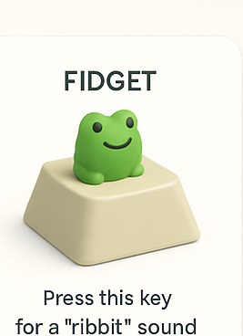 Frog fidget key on a desk